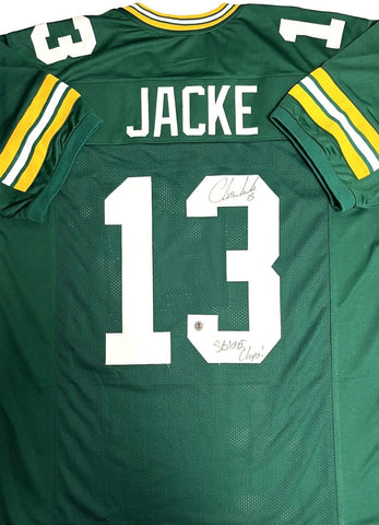 Packers CHRIS JACKE Signed Custom Replica Green Jersey AUTO w/ XXXI Champs - BAS