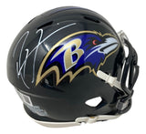 Ray Lewis Signed Baltimore Ravens Mini Speed Helmet BAS