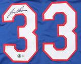 Jose Canseco Signed Texas Rangers Blue Jersey (Beckett) 2xWorld Series Champion
