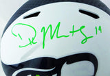DK Metcalf Signed Seattle Seahawks F/S Flat White Helmet - Beckett W Auth *Green