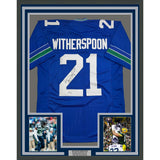 Framed Autographed/Signed Devon Witherspoon 35x39 Seattle Retro Jersey BAS COA