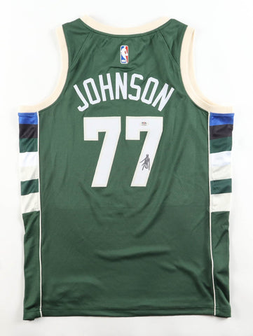 A J Johnson Signed Milwaukee Bucks Nike Authentic Jersey /PSA/2024 NBA Cup Champ