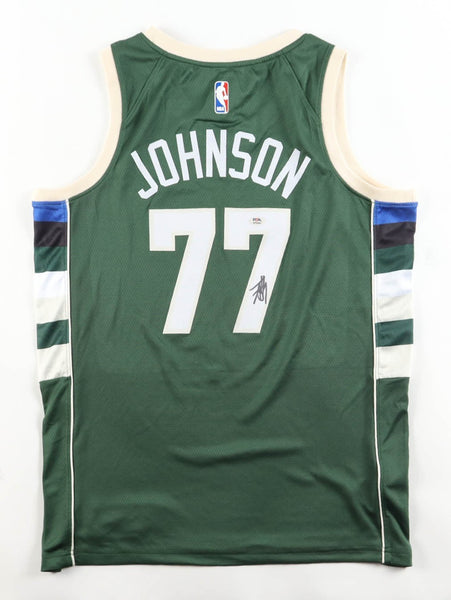 A J Johnson Signed Milwaukee Bucks Nike Authentic Jersey /PSA/2024 NBA Cup Champ