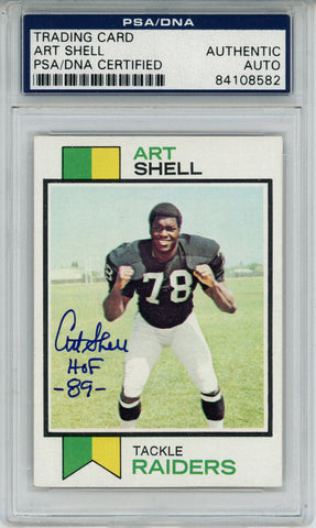 Art Shell Autographed 1973 Topps #77 Trading Card HOF PSA Slab 43578