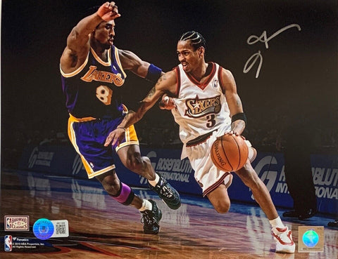 Allen Iverson Autographed Philadelphia 76ers 8x10 Photo vs. Kobe Bryant Beckett