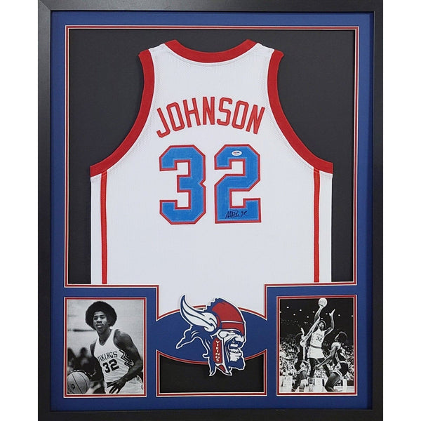 Magic Johnson Autographed Signed Framed Everett Vikings HS Jersey PSA/DNA