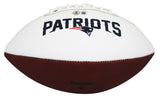 Patriots Ty Law "HOF 19" Signed Franklin White Panel Logo Football W/ Case BAS W