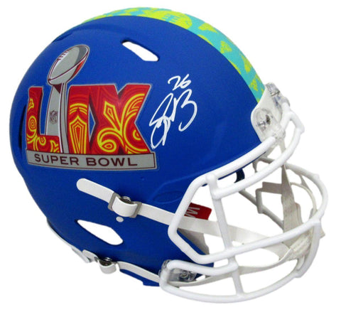 Saquon Barkley Signed Blue SB LIX Full Size Authentic Helmet Eagles PSA 195229