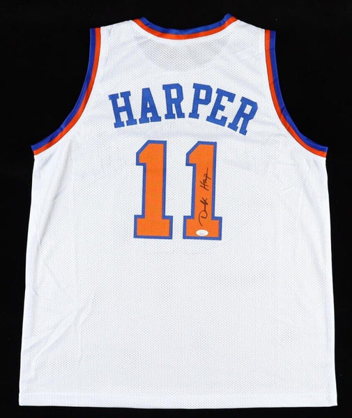 Derek Harper Signed New York Knicks Jersey (JSA COA) #11 Overall Pck 1983 Draft
