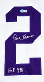 Paul Krause Autographed White Pro Style Jersey w/ HOF- Beckett W Hologram