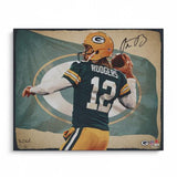 Aaron Rodgers Packers Signed 20x24 Canvas Giclee Print-Brian Konnick-#1 of LE 50