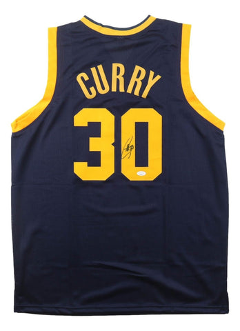 Stephen Curry Golden State Signed Navy Blue Basketball Jersey JSA