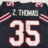 Autographed/Signed Zach Thomas Texas Tech Black Football Jersey BAS COA