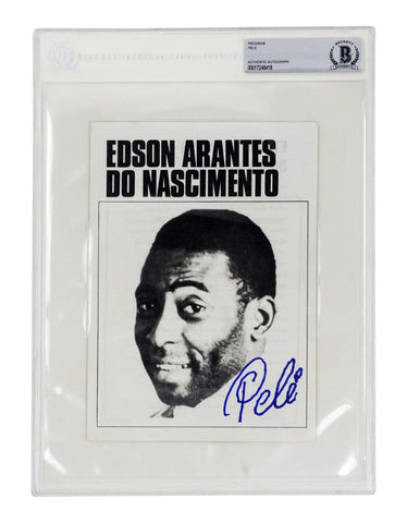 Pele Signed Soccer Program - BGS Authentic