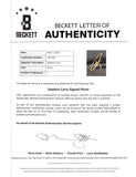 Warriors Stephen Curry Authentic Signed 16x20 Trophy Blackout Photo BAS #AE13538