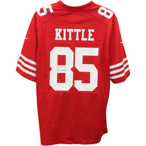 George Kittle Autographed San Francisco 49ers Nike Red Game Jersey Beckett 46423