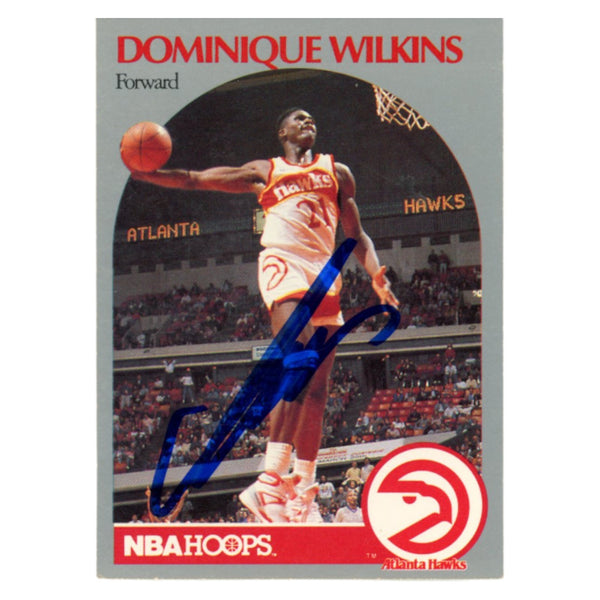 Dominique Wilkins Autographed 1990 NBA Hoops #36 Trading Card Beckett 54244