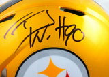 TJ Watt Signed Pittsburgh Steelers F/S Flash Speed Authentic Helmet-BAW Holo