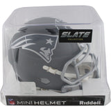 Tom Brady Autographed New England Patriots Slate Mini Helmet Fanatics 48957