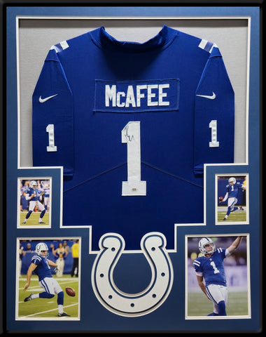 FRAMED INDIANAPOLIS COLTS PAT MCAFEE SIGNED JERSEY PSA COA