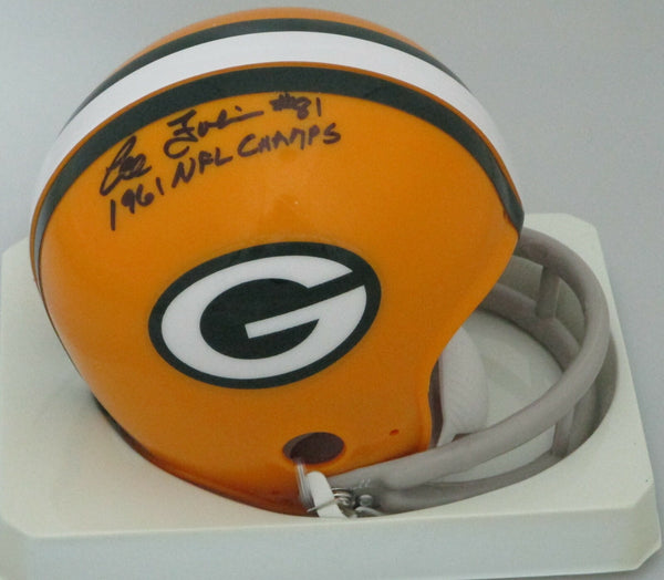 Packers LEE FOLKINS Signed 2-Bar Mini Helmet AUTO w/ 1961 NFL Champs