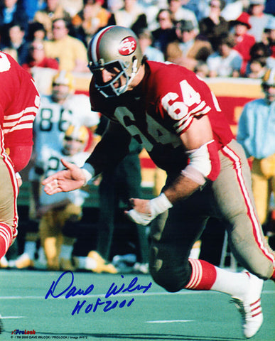 DAVE WILCOX Signed 49ers Action 8x10 Photo w/HOF 2000 - SCHWARTZ