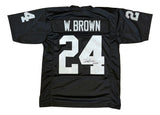 Willie Brown Oakland Signed Black Football Jersey HOF 84 BAS