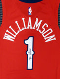 PELICANS ZION WILLIAMSON AUTOGRAPHED AUTH RED NIKE JERSEY 48 FANATICS 185353