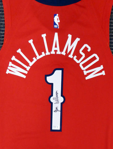 PELICANS ZION WILLIAMSON AUTOGRAPHED AUTH RED NIKE JERSEY 48 FANATICS 185353