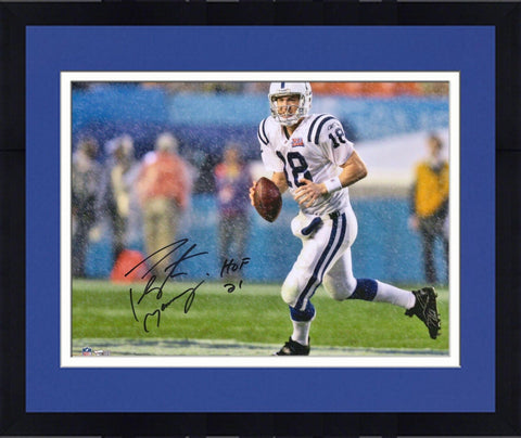 FRMD Peyton Manning Indianapolis Colts Signed 16x20 Action Photo w/HOF 21 Insc