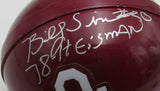 Billy Sims Signed/Inscribed Univ of Oklahoma Mini Football Helmet JSA 213497