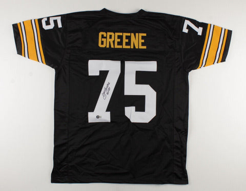 Mean Joe Greene Signed Pittsburgh Steelers Jersey Inscribed HOF 87 (Beckett) D.T