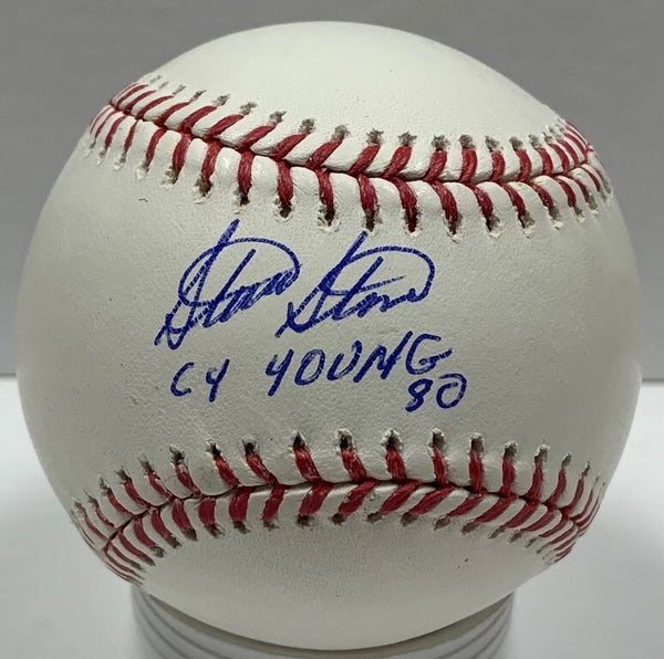 White Sox STEVE STONE Signed Official MLB Baseball AUTO w/ Cy Young - Orioles