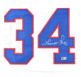 Thurman Thomas Autographed White Pro Style Jersey - Beckett W Hologram *Silver