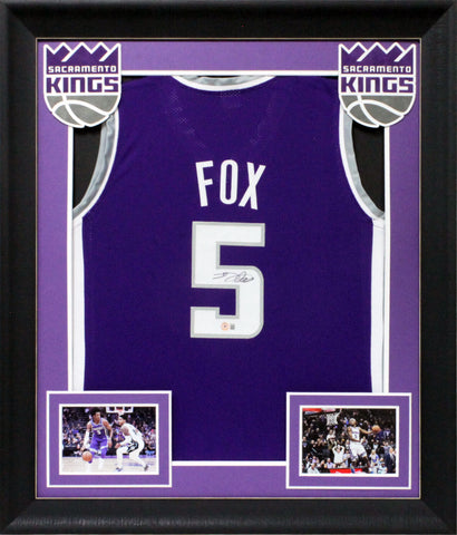 De'Aaron Fox Authentic Signed Purple Pro Style Framed Jersey BAS Witnessed