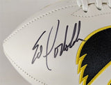 Ed Podolak HOF Iowa 21 Signed Hawkeyes Logo Football (JSA COA) Kansas City Chief