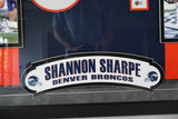 Shannon Sharpe Autographed Denver Broncos Navy Jersey Deluxe Framed Beckett COA