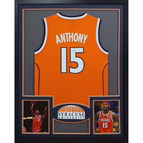 Carmelo Anthony Autographed Signed Framed Syracuse Jersey JSA