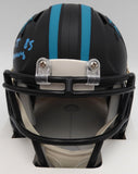 Ja'Tavion Sanders Autographed Panthers Eclipse Black Mini Helmet Beckett BM48199