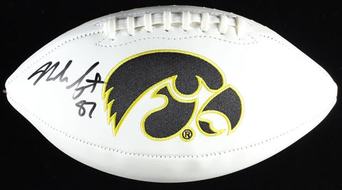 Noah Fant Signed Iowa Hawkeyes Logo Football (Beckett) Seattle Seahawk Tight End