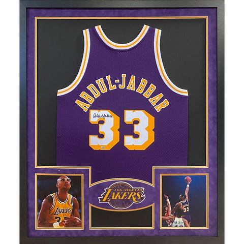 Kareem Abdul-Jabbar Autographed Signed Framed Los Angeles Lakers Jersey FANATICS