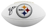 Steelers Jack Sawyer Signed Rawlings White Panel Logo Football BAS Witnessed