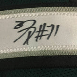 FRAMED Autographed/Signed JASON PETERS 33x42 Philadelphia Green Jersey JSA COA