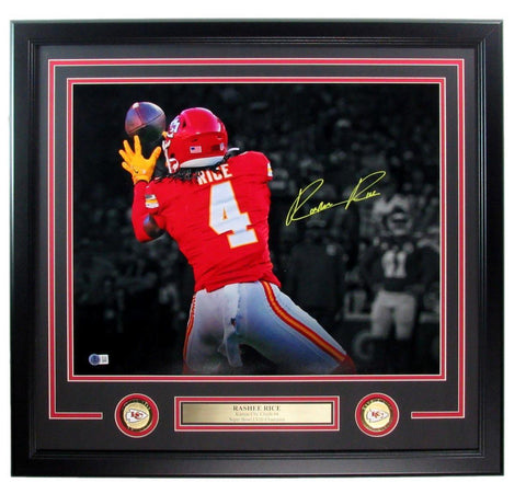 Rashee Rice Signed 16x20 Photo Kansas City Chiefs Framed Beckett 187176