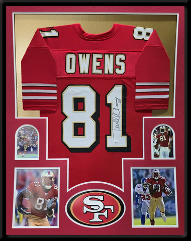 FRAMED SAN FRANCISCO 49ERS TERRELL OWENS AUTOGRAPHED SIGNED JERSEY JSA COA
