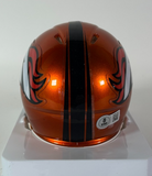 Bo Nix Autographed Denver Broncos Riddell Flash Mini Helmet - Beckett COA