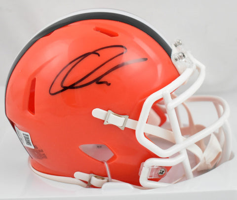 Quinshon Judkins Autographed Cleveland Browns Speed Mini Helmet - Beckett W Holo