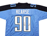 TITANS JEVON KEARSE AUTOGRAPHED BABY BLUE JERSEY "FREAK" BECKETT WITNESS 213033