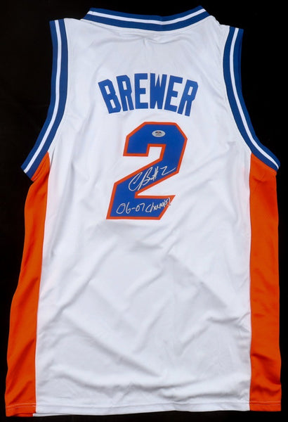 Corey Brewer Signed Florida Gators Jersey Inscribed "06-07 Champs!" (PSA)