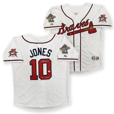Chipper Jones Signed Atlanta Braves 1995 World Series Baseball Jersey Fanatics